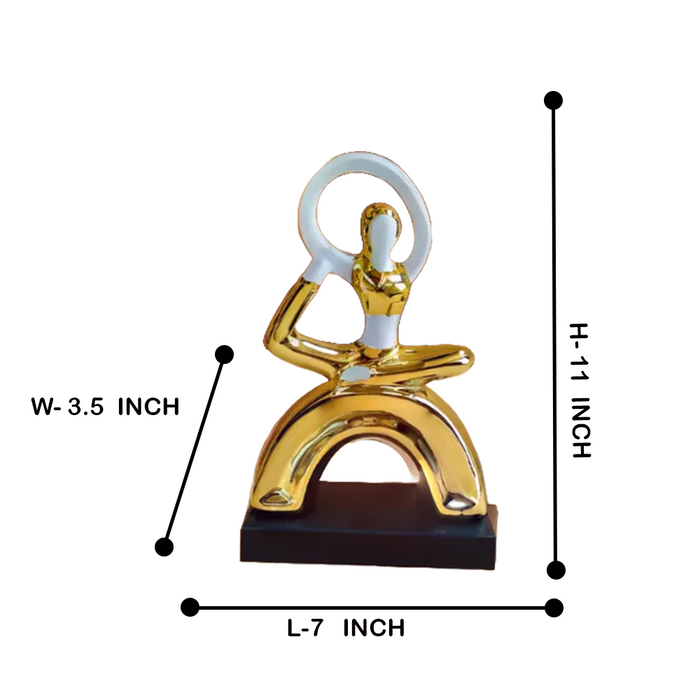 Modern Golden Yoga Figurine – A Stunning Fusion of Art and Serenity