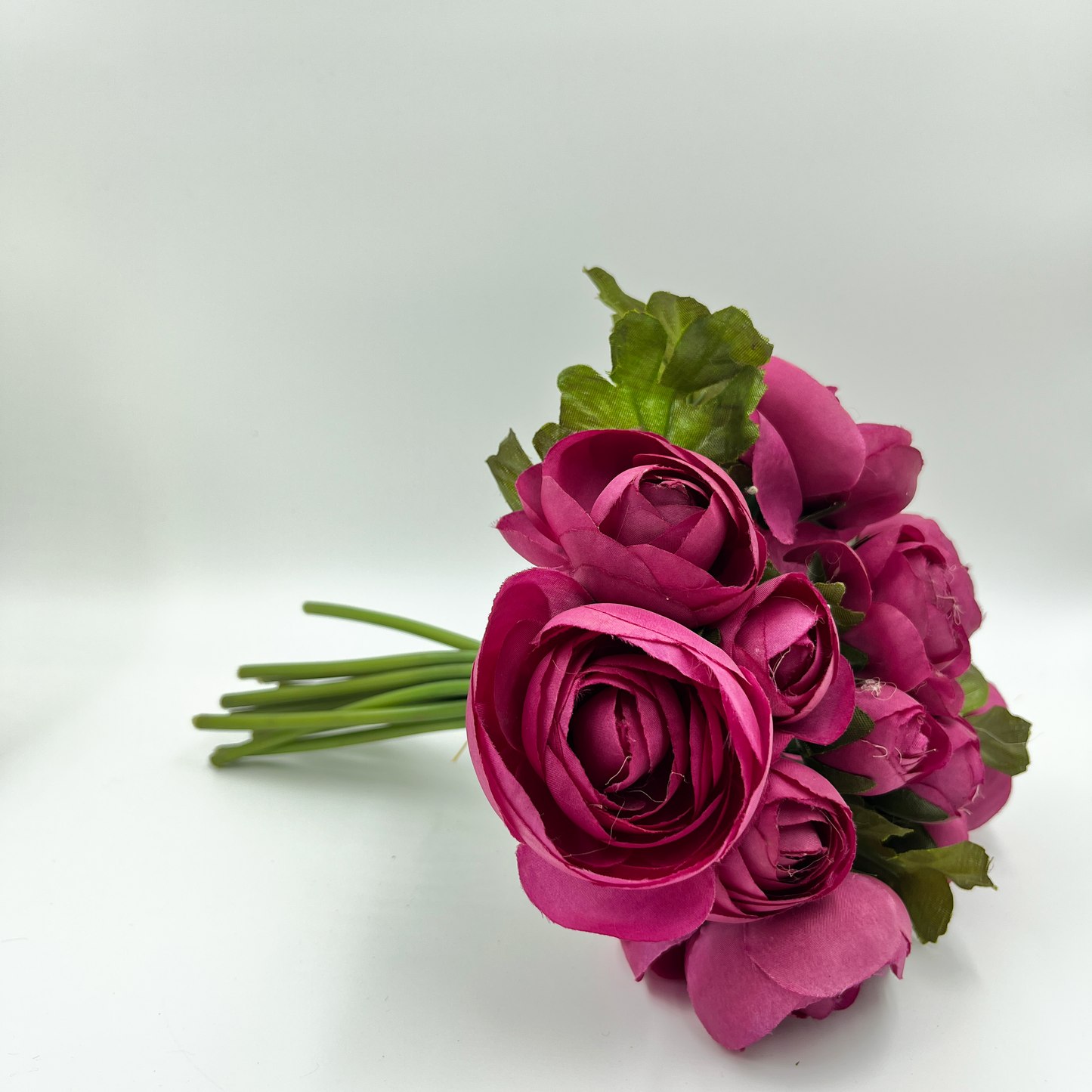 Vibrant Artificial Magenta Ranunculus Flower Bouquet – 13 Stems