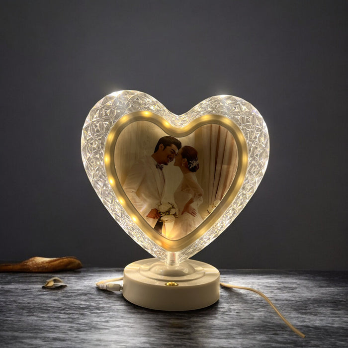 Heart-Shaped LED Photo Frame with 3 Light Modes