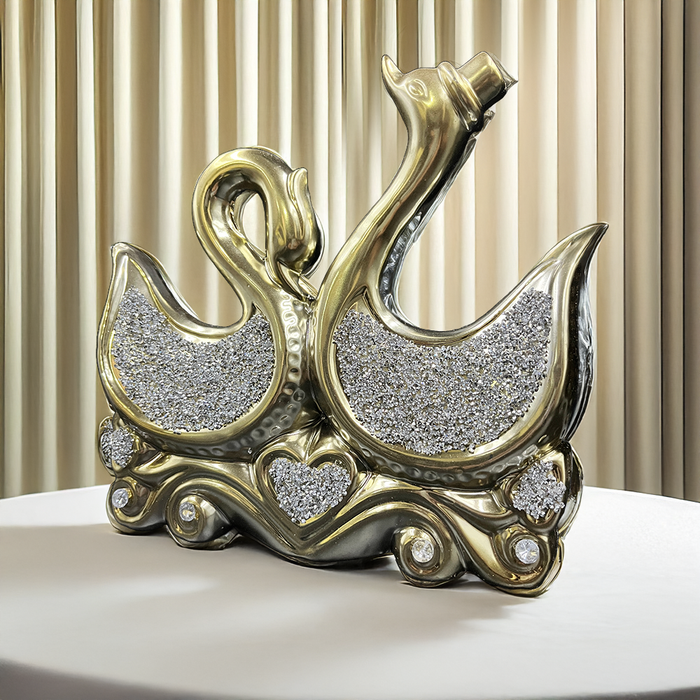 Radiant Golden Swan Pair – The Ultimate Symbol of Elegance and Eternal Love