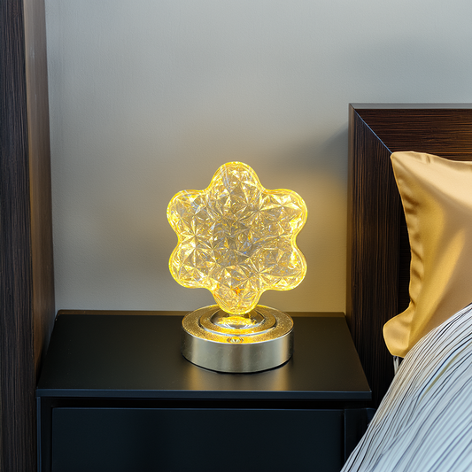 Gold-Finish Crystal L.E.D Lamp