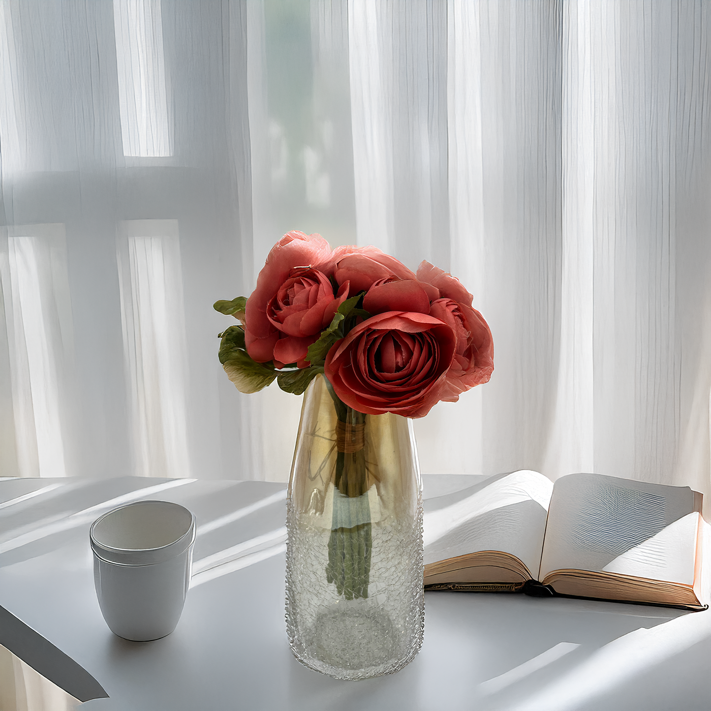 Vibrant Coral Ranunculus Bouquet – Elegance Redefined