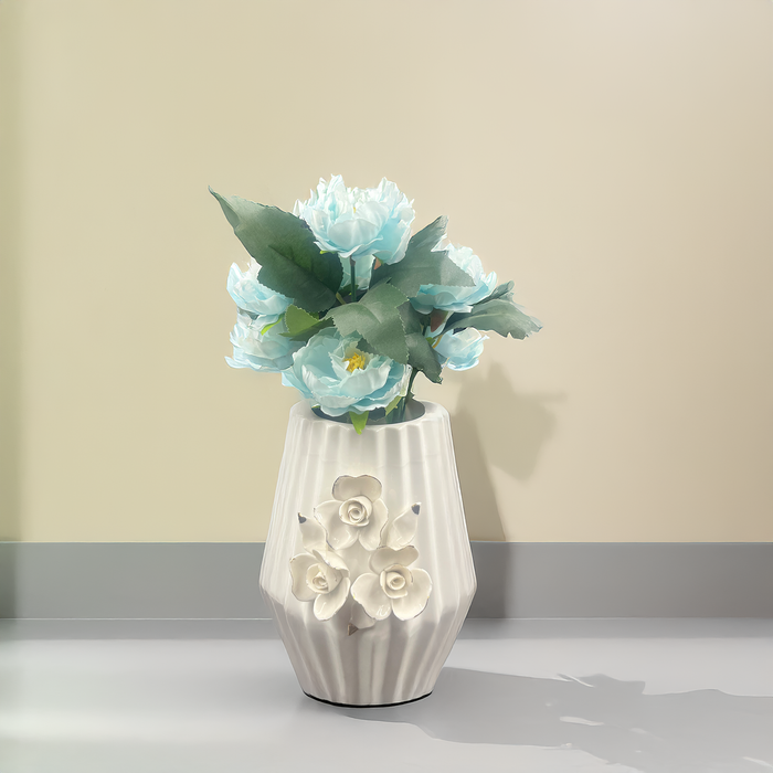 Elegant Artificial Light Blue Peonies Flower Bunch – Graceful Decor for Your Home