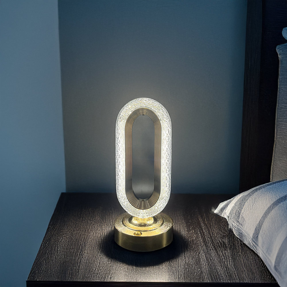 Gold Finish Oval L.E.D Lamp