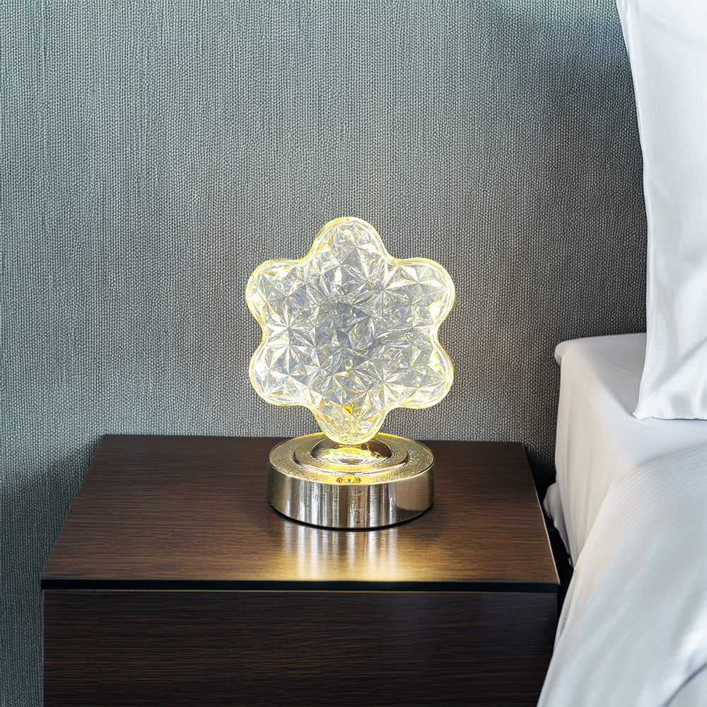 Gold-Finish Crystal L.E.D Lamp