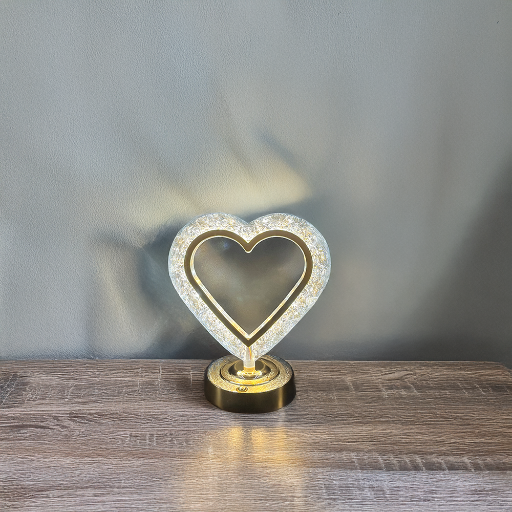 Heart Glow Crystal Lamp