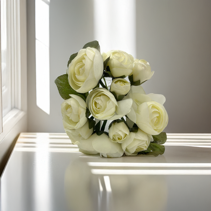 Elegant White Ranunculus Bouquet – A Timeless Addition to Your Space