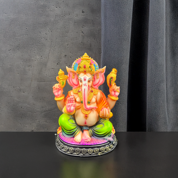 Vibrant Ganesha Idol – A Divine Symbol of Blessings and Prosperity