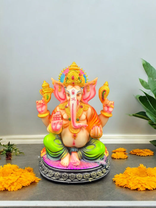 Vibrant Ganesha Idol – A Divine Symbol of Blessings and Prosperity