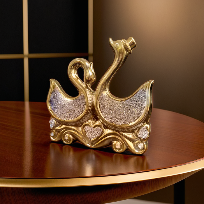 Radiant Golden Swan Pair – The Ultimate Symbol of Elegance and Eternal Love