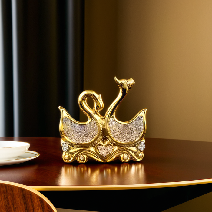 Radiant Golden Swan Pair – The Ultimate Symbol of Elegance and Eternal Love