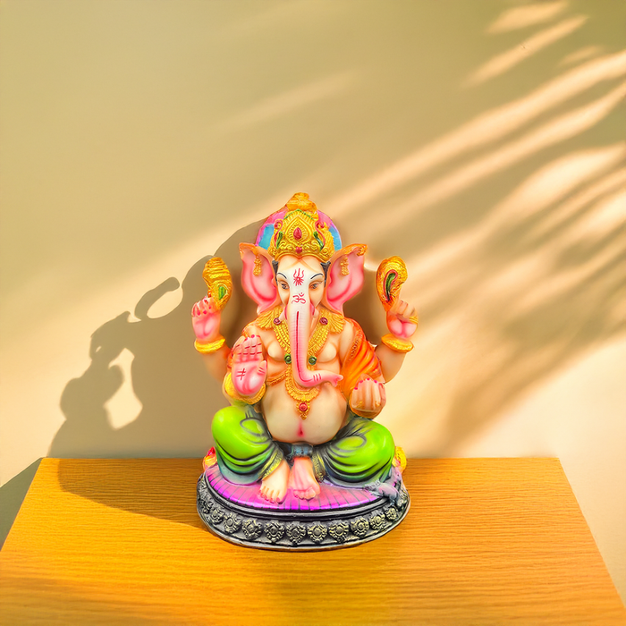 Vibrant Ganesha Idol – A Divine Symbol of Blessings and Prosperity